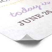 ピンク&金ゴールドボホ誕生日統計マイルストーンポスター ポスター (角)