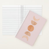 ピンク&金ゴールドボーホムーンフェイズジャーナル ノートブック (内側)