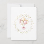 ピンク&金ゴールドポニードリームベビーシャワーサンキューカード サンキューカード (裏面)