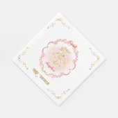 ピンク&金ゴールドポニーヴィンテージ – ベビーシャワーナプキンズ スタンダードランチョンナプキン (角)