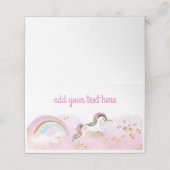 ピンク&金ゴールドマジカルレインボーユニコーンパーティー プレイスカード (外部開封)