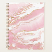 ピンク&金ゴールドマーガーリーブルデイリープランナー – スパイラル プランナー手帳 (正面)