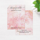 ピンク&金ゴールドマーブルイヤリング&ネックレスディスプレイ (デスク)