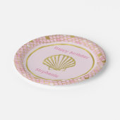 ピンク&金ゴールドマーメイド紙プレート ペーパープレート (アングル)