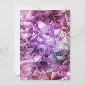 ピンク&金ゴールドミッドナイトクリスタル銀河系21st誕生日 招待状 (裏面)