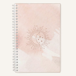 ピンク&金ゴールドムーン&スターズセルフラブジャーナル ノートブック