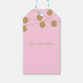ピンク&金ゴールドモダンストリングライトシックなパーティーの好意 ギフトタグ (正面)
