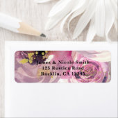 ピンク&金ゴールドモダンフローラ結婚の誕生日パーティー ラベル (インサイチュ)