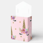 ピンク&金ゴールドユニコーンフローラホルンバースデーパーティー フェイバーボックス (オープン)
