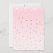 ピンク&金ゴールドユニコーンフローラホルンバースデーパーティー 招待状 (裏面)