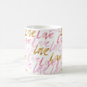 ピンク&金ゴールドラブマグ コーヒーマグカップ (中央)