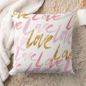 ピンク&金ゴールドラブ装飾用クッション クッション (ブランケット)