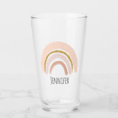 ピンク&金ゴールドレインボーエレガントホ タンブラーグラス (正面)
