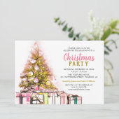 ピンク |金ゴールド企業ののパーティの招待状 招待状 (スタンド正面)