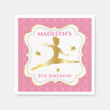 ピンク |金ゴールド体操ガールバースデーパーティー