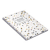 ピンク、金ゴールド及び紫色の紙吹雪のパーソナライズなノート ノートブック (右側)