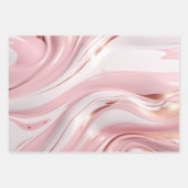 ピンク&金ゴールド大理石 ラッピングペーパーシート (正面)