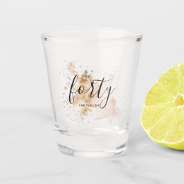 ピンク&金ゴールド女性誕生日 ショットグラス