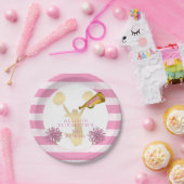 ピンク |金ゴールド応援のチアリーダーガールバースデーパーティー ペーパープレート (パーティー)