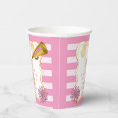 ピンク |金ゴールド応援のチアリーダーガールバースデーパーティー 紙コップ (右)