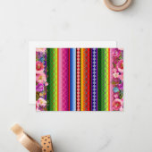 ピンク&金ゴールド恋しく思キンセニラメキシコカード ノートカード (正面/裏面インサイチュ)