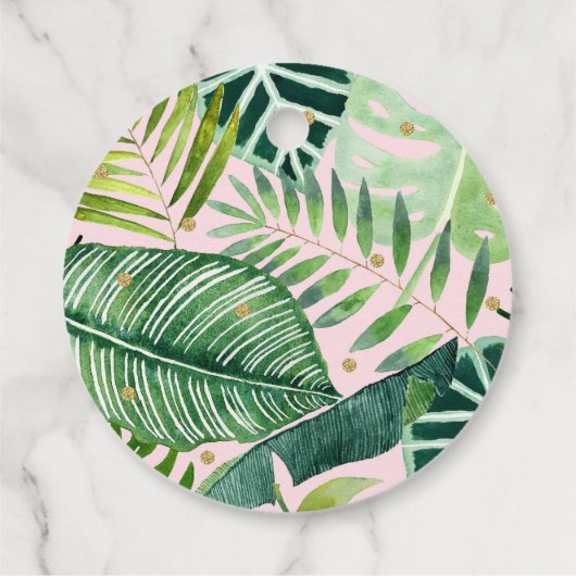 ピンク&金ゴールド恐竜サファリ誕生日 フェイバータグ (裏面)