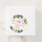 ピンク&金ゴールド恐竜サファリ誕生日 フェイバータグ (インサイチュ)