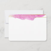 ピンク&金ゴールド水彩結婚式RSVPカード 出欠カード (裏面)