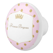 ピンク&金ゴールド水玉模様プリンセスクラウンドレッサー セラミックノブ (右)