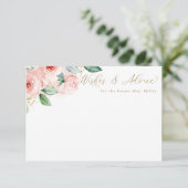 ピンク&金ゴールド水色フローラアドバイスカード エンクロージャーカード (スタンド正面)