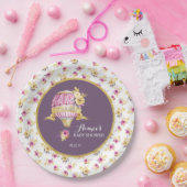 ピンク+金ゴールド熱気球ベビーシャワーパーソナライズされた ペーパープレート (パーティー)