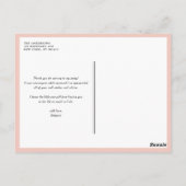 ピンク&金ゴールド紙吹雪ドットありがとうはがき ポストカード (裏面)