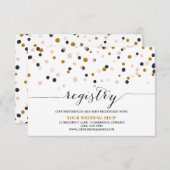 ピンク&金ゴールド紙吹雪ドットギフト登録カード エンクロージャーカード (正面/裏面)