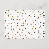 ピンク&金ゴールド紙吹雪ドットギフト登録カード エンクロージャーカード (裏面)