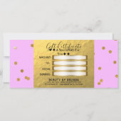 ピンク&金ゴールド紙吹雪ドットグラムギフト証明書 (裏面)