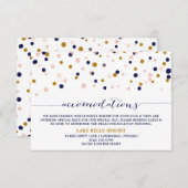 ピンク&金ゴールド紙吹雪ドット宿泊カードII エンクロージャーカード (正面/裏面)