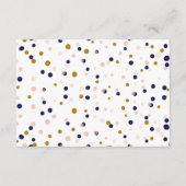 ピンク&金ゴールド紙吹雪ドット宿泊カードII エンクロージャーカード (裏面)