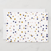 ピンク&金ゴールド紙吹雪ドット結婚式招待状II 招待状 (裏面)