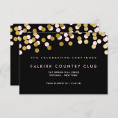 ピンク|金ゴールド紙吹雪バルミツワー披露宴カード エンクロージャーカード (正面/裏面)