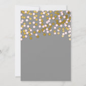 ピンク|金ゴールド紙吹雪結婚のリハーサルディナー 招待状 (裏面)