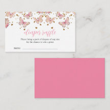 ピンク&金ゴールド蝶 |おむつラッフルインサート