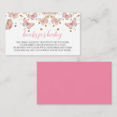 ピンク&金ゴールド蝶 |ベビー挿入用のブック エンクロージャーカード (正面/裏面)