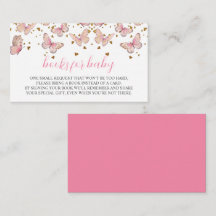 ピンク&金ゴールド蝶 |ベビー挿入用のブック