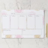 ピンク&金ゴールド週刊カレンダー（大）ティアウェイパッド ペーパーパッド (インサイチュ)