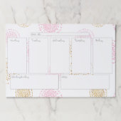 ピンク&金ゴールド週刊カレンダー（大）ティアウェイパッド ペーパーパッド (正面)