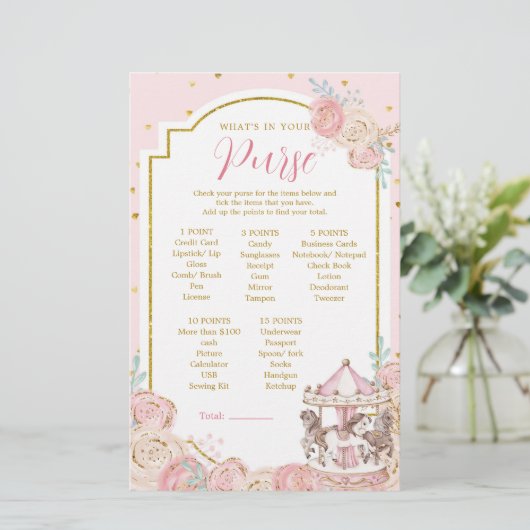 ピンク&金ゴールド魔法の回転木馬あなたの財布の何 (スタンド正面)