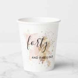 ピンク&金ゴールド40歳の誕生日 紙コップ