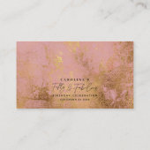 ピンク&金ゴールド50thバースデーパーティー詳細 エンクロージャーカード (裏面)