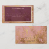 ピンク&金ゴールド60thバースデーパーティー詳細 エンクロージャーカード (正面/裏面)