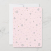 ピンク、金ゴールド、シルバーウィンターワンダーランド ノートカード (裏面)